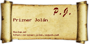 Prizner Jolán névjegykártya
